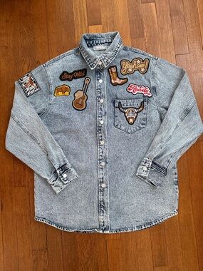 blue b Cowboy Rodeo Denim Jacket Size Small